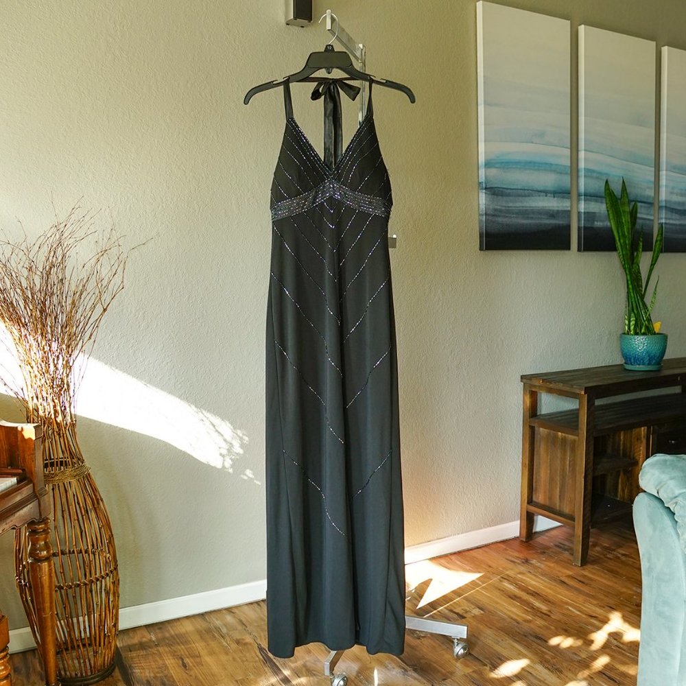 Black sequined gown